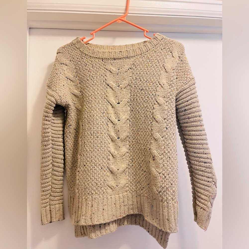 Cream Sweater with Colored Dots